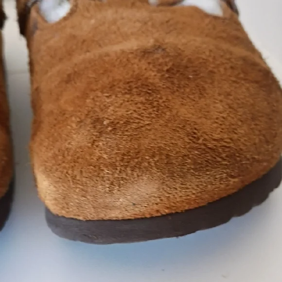 Birkenstock Boston clogs Chestnut Suede Faux-Sheepskin Slip-On Clogs 38 - Picture 12 of 15